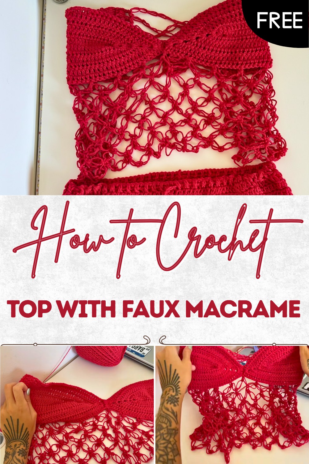 Crochete Top With Faux Macrame Tutorial