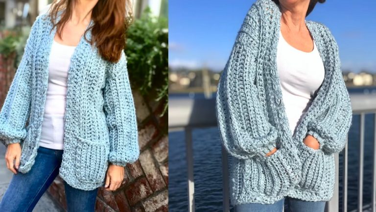 Easy Crochet Chunky Cardigan With Pockets 1