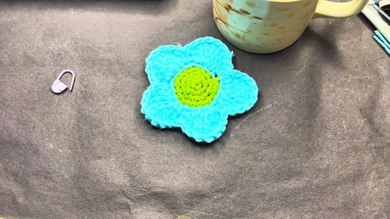 Easy Crochet Flower Coaster Tutorial 10