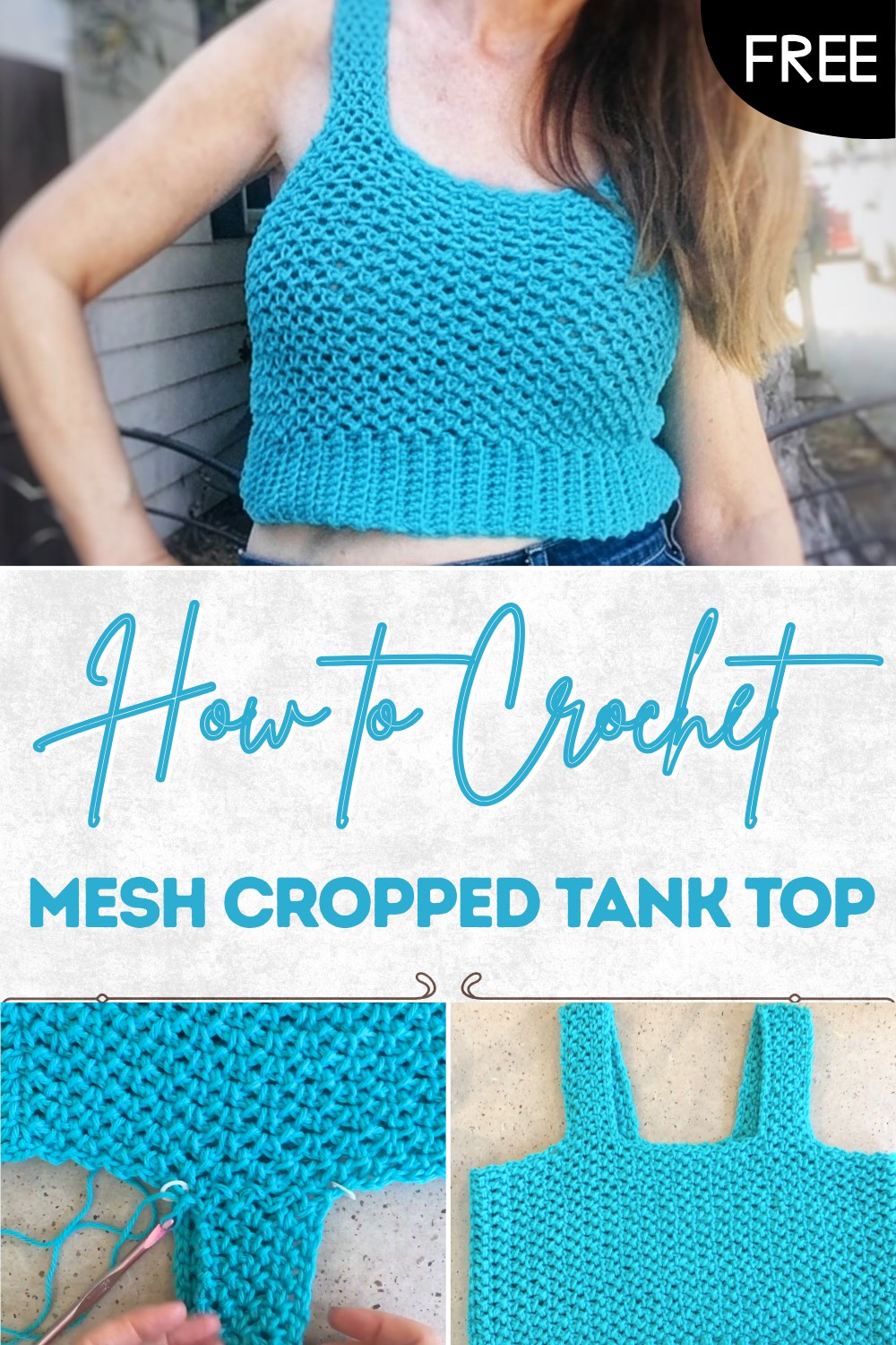 Easy Crochet Mesh Cropped Tank Top