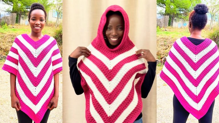 Easy Crochet Poncho + Hoodie Project 1