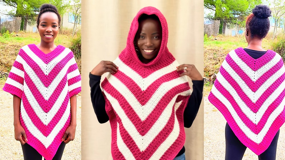 Easy Crochet Poncho + Hoodie Project 1