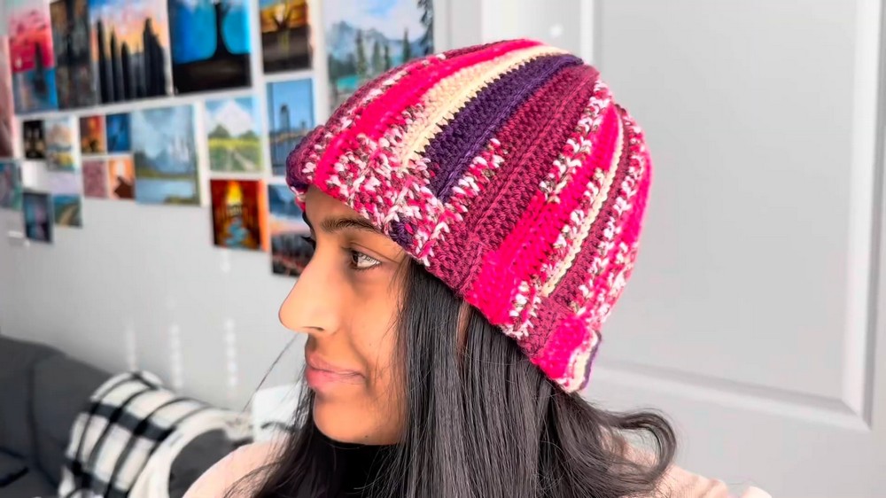 Easy Crochet Ribbed Beanie Tutorial 2