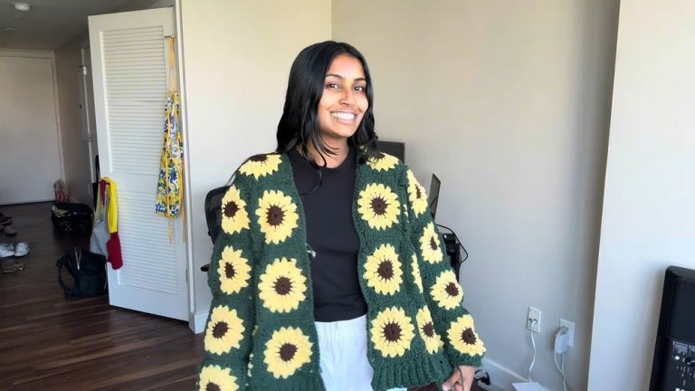Easy Crochet Sunflower Cardigan 2