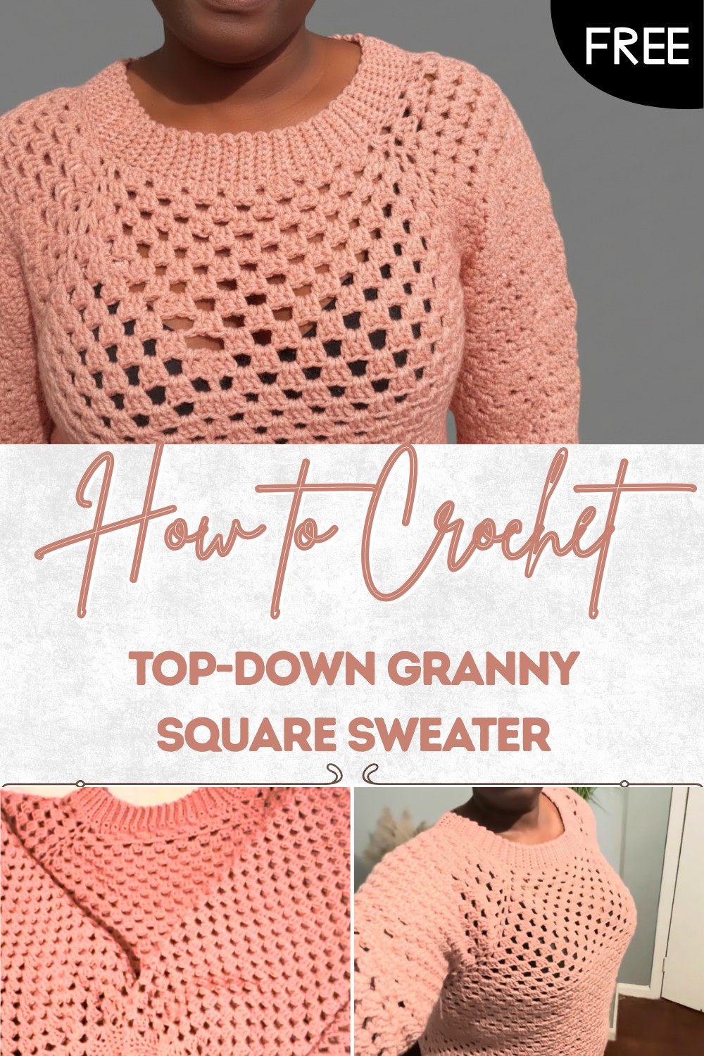 Easy Top-down Granny Square Sweater