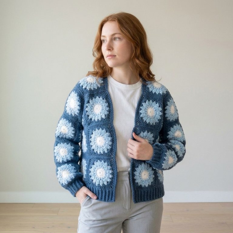 Free Step by Step Pattern - Crochet Sunflower Cardigan