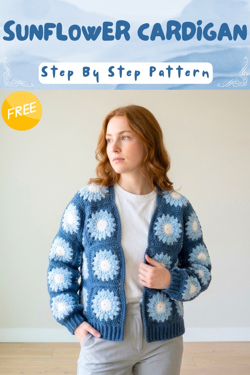 Free Step by Step Pattern - Crochet Sunflower Cardigan