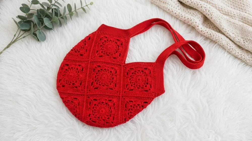 Crochet Granny Beach Bag Patern 4