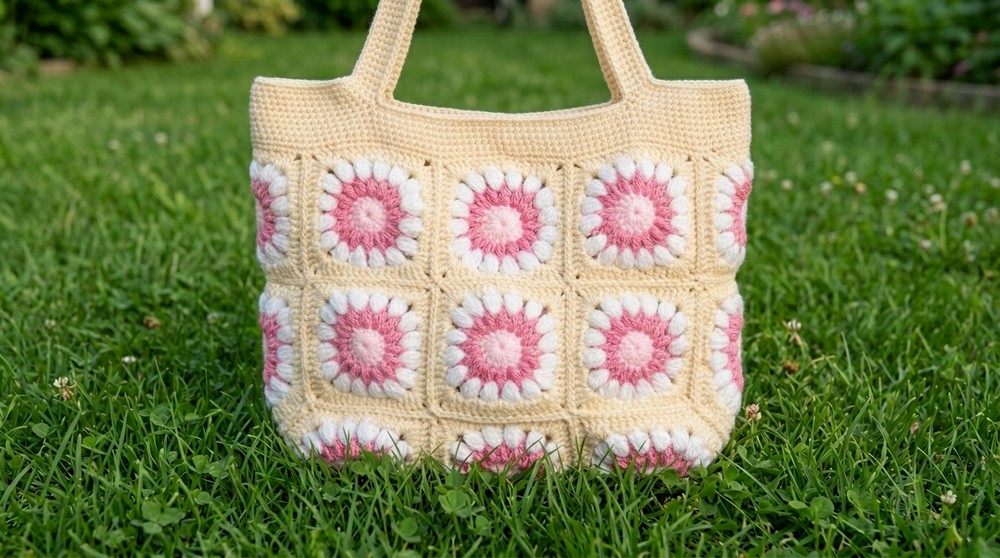 Crochet Granny Square Tote Bag Pattern 4