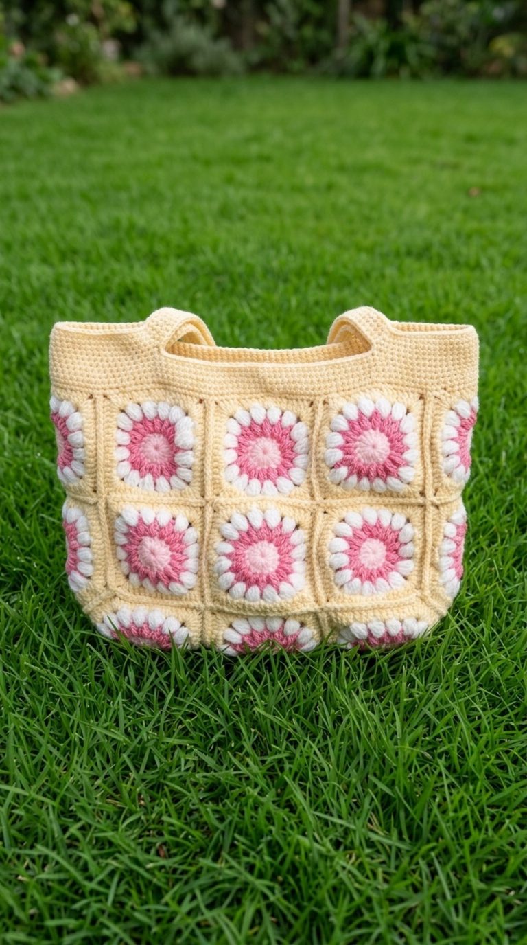 Crochet Granny Square Tote Bag Pattern 5
