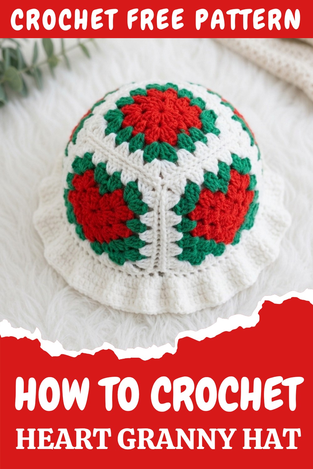 Crochet Heart Granny Hat Pattern