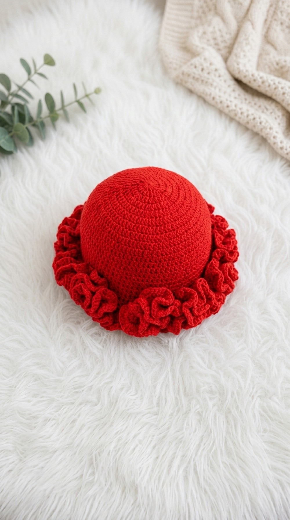 Crochet Ruffle Hat Pattern 5