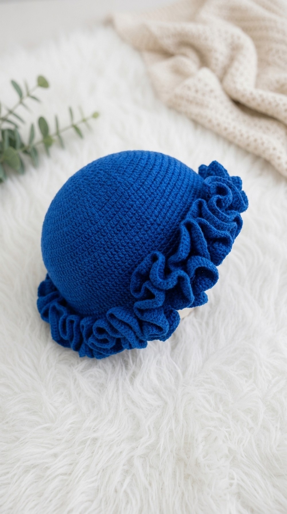 Crochet Ruffle Hat Pattern 5
