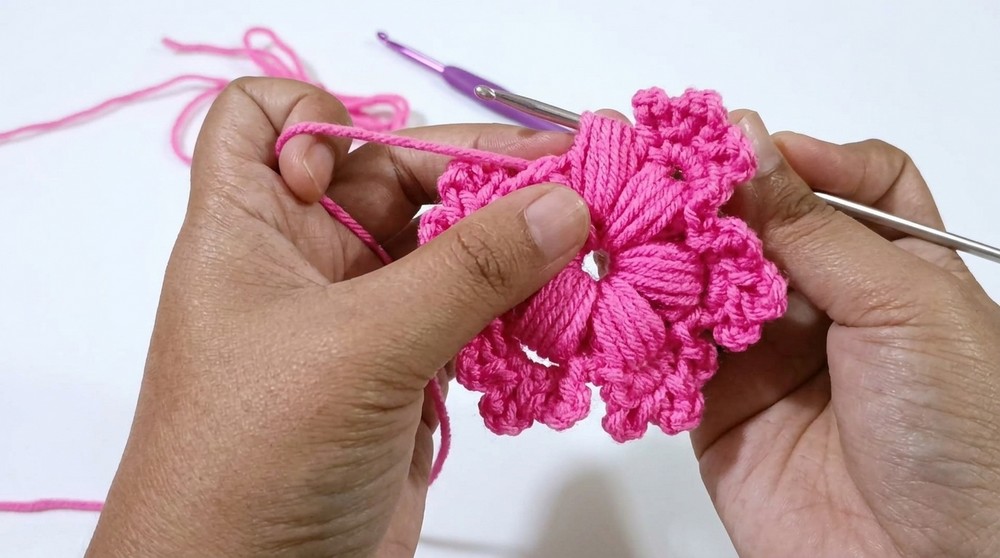 Crochet Snowflake Bag Charms Pattern 3