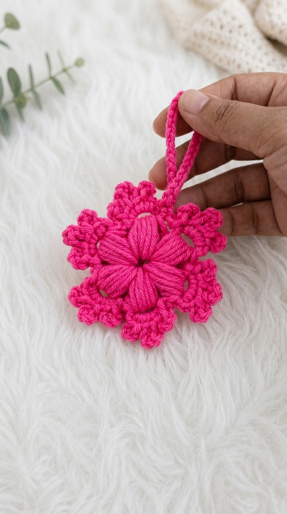 Crochet Snowflake Bag Charms Pattern 5