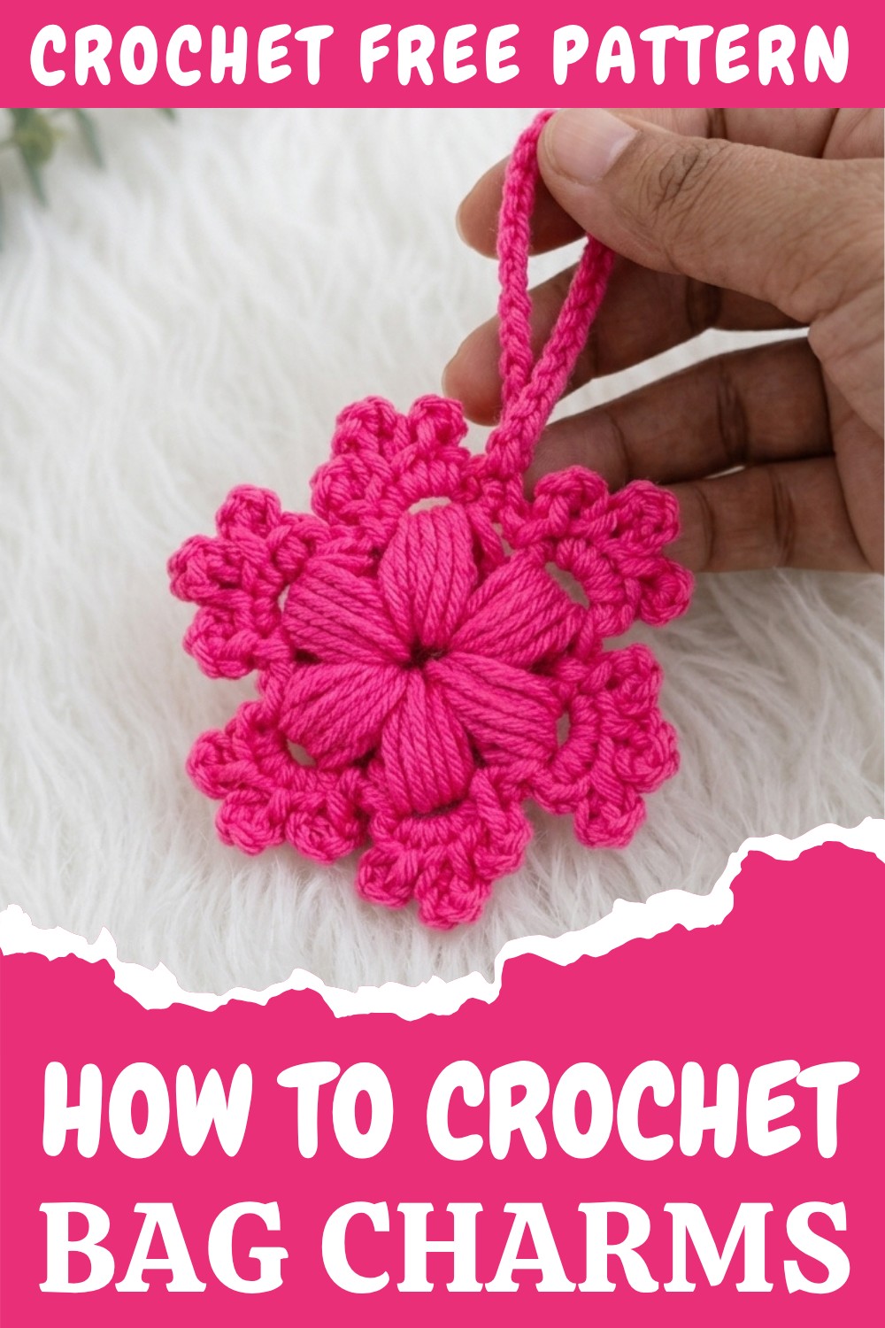 Crochet Snowflake Bag Charms Pattern