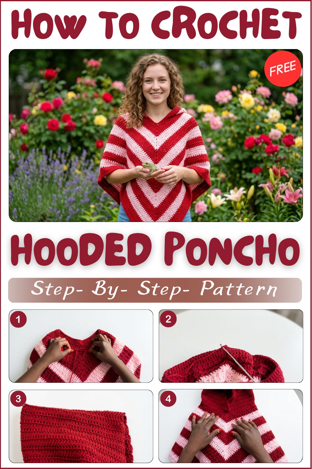 Free Hooded Poncho Pattern – Easy Crochet Project 1