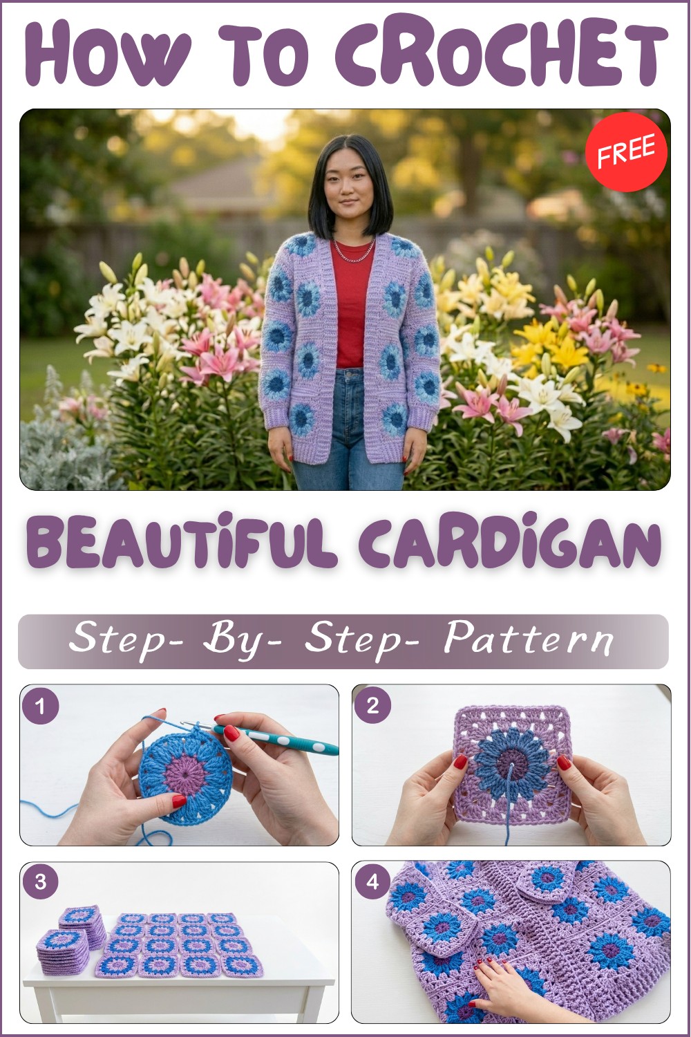 Free Sunflower Cardigan Pattern for Handmade Lovers 1