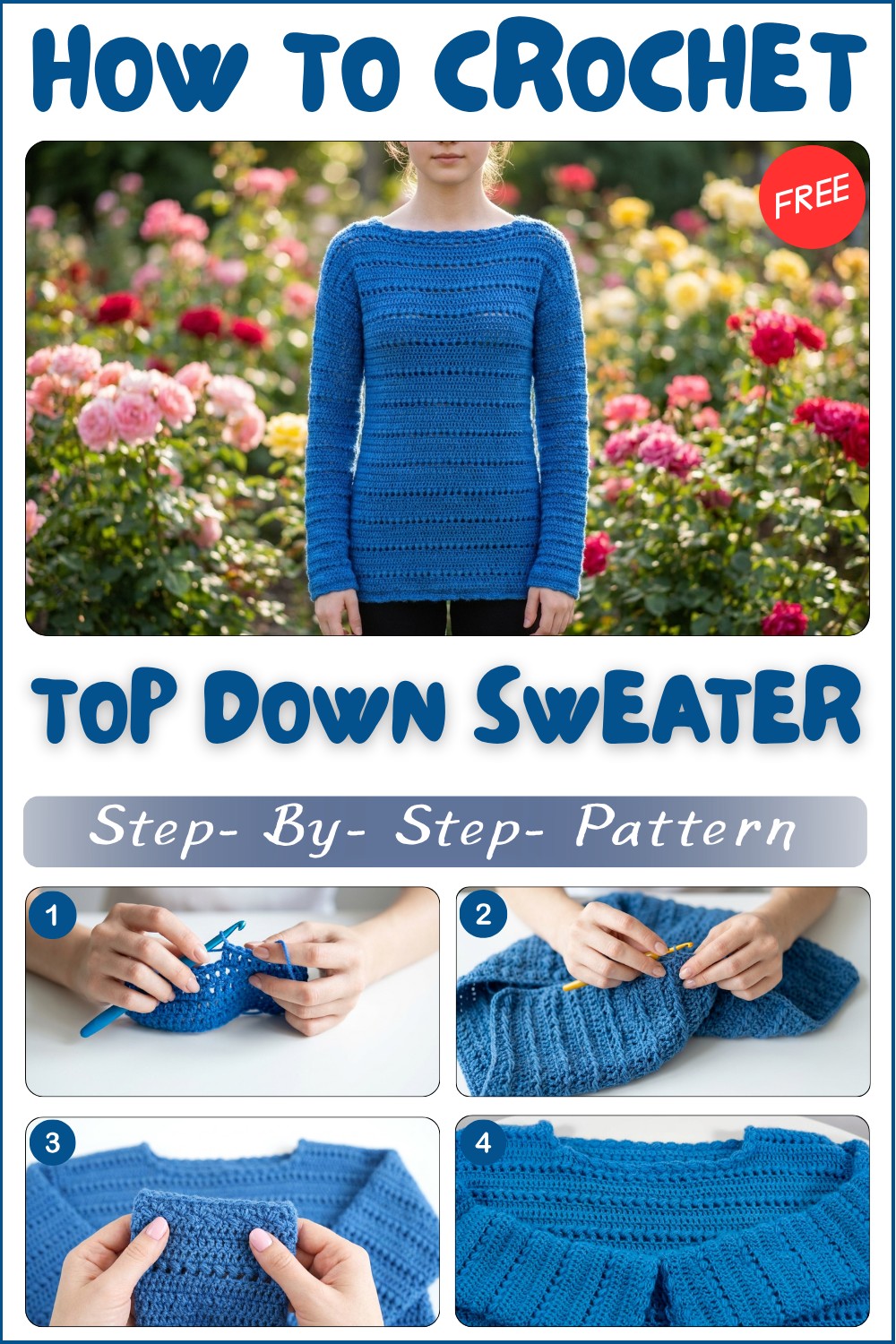 Free Top Down Crochet Sweater Pattern You’ll Love 1