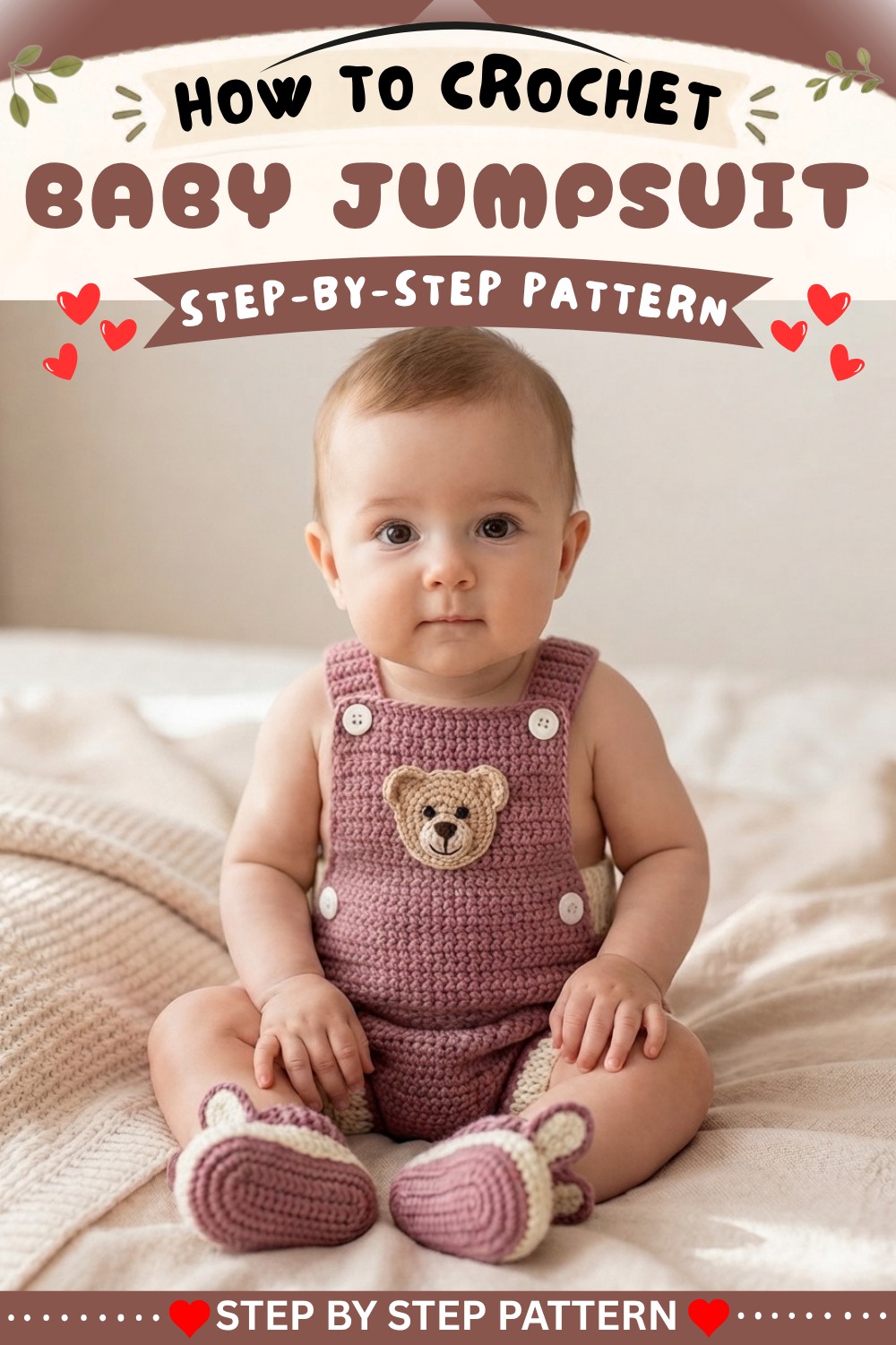 How to make an easy baby crochet jumpsuit 8