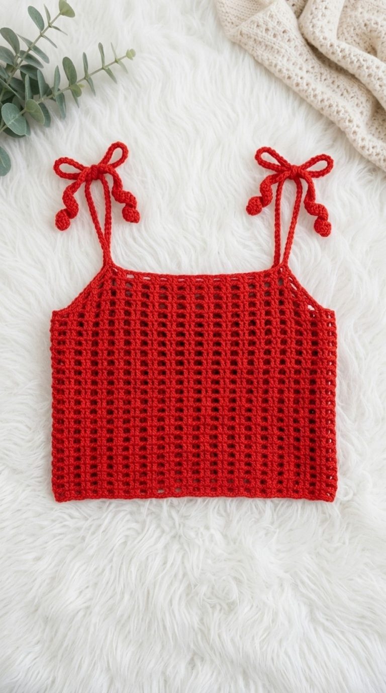Crochet Waffle Crop Top Pattern
