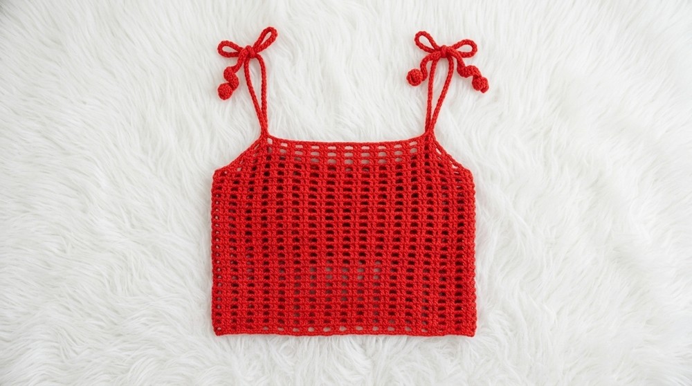 Crochet Waffle Crop Top Pattern