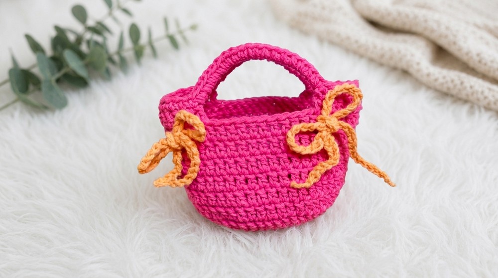 Crochet Mini Bag With Bow Pattern