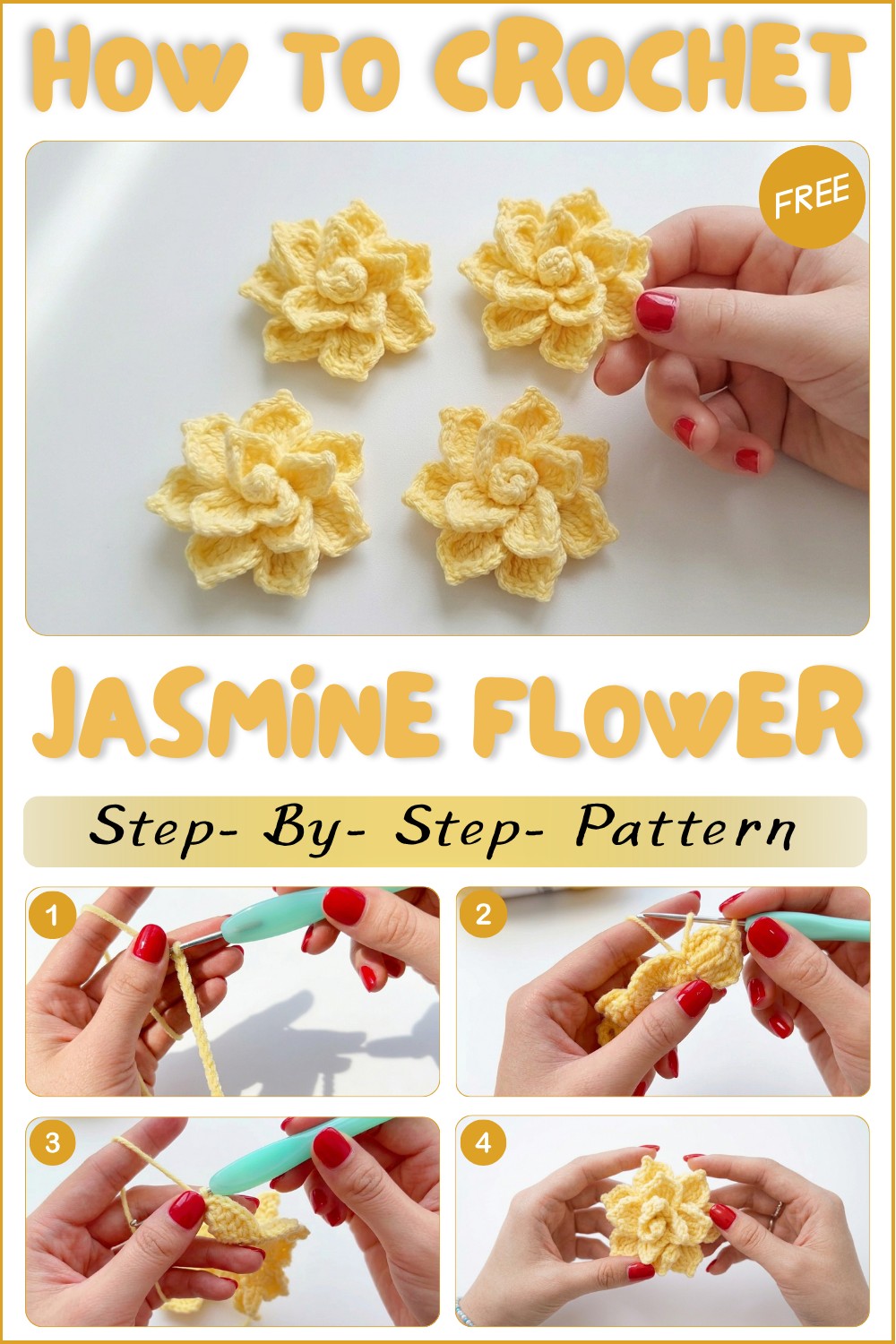 Create Stunning 3D Crochet Jasmine Flowers 1