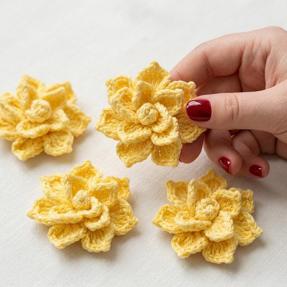 Create Stunning 3D Crochet Jasmine Flowers 8