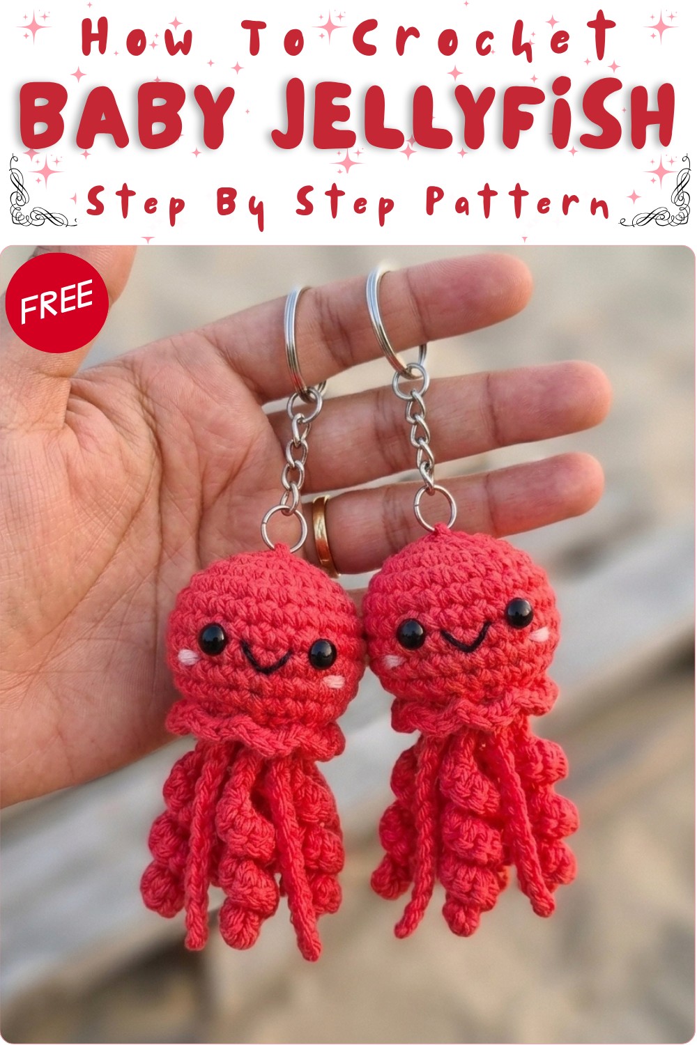 Crochet Baby Jellyfish Amigurumi with Curly Tentacles and Ruffle Details 8
