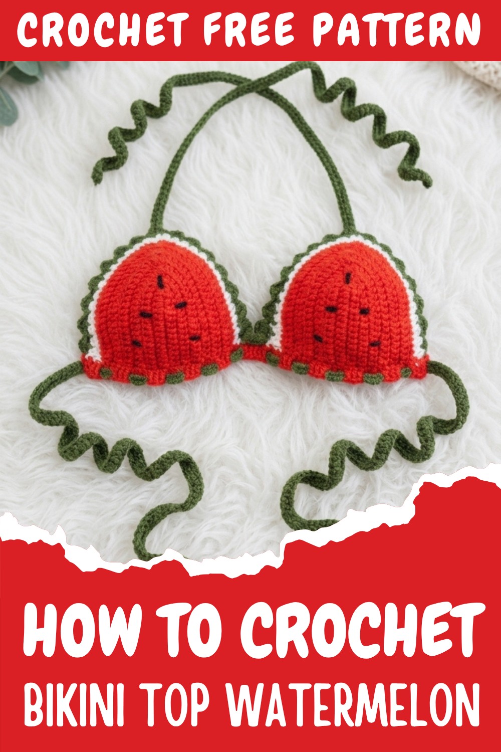 Crochet Bikini Top Watermelon Pattern