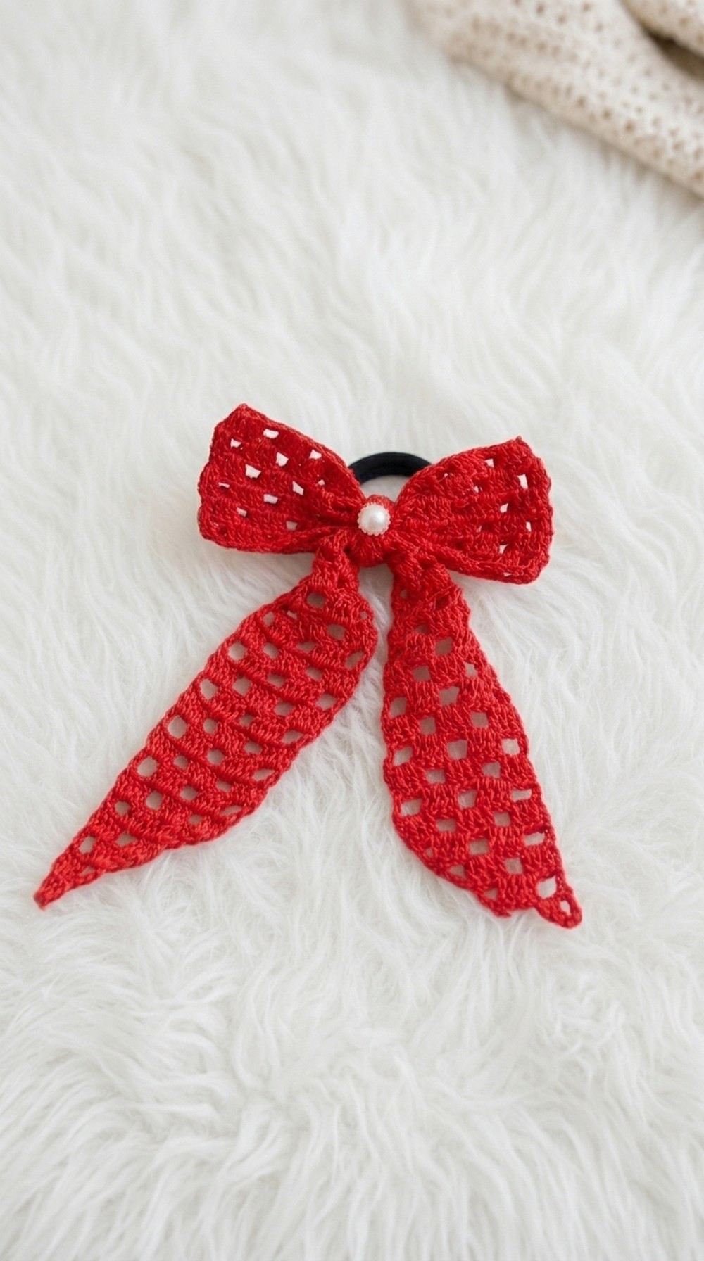 Crochet Bow Hair Tie Pattern 5