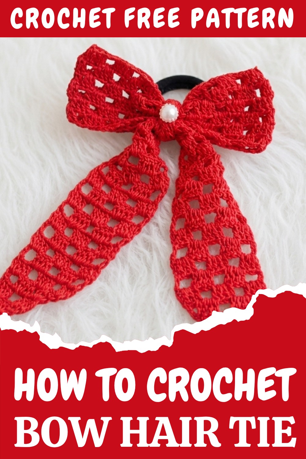 Crochet Bow Hair Tie Pattern