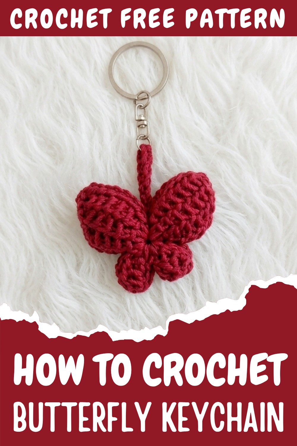 Crochet Butterfly Keychain Pattern