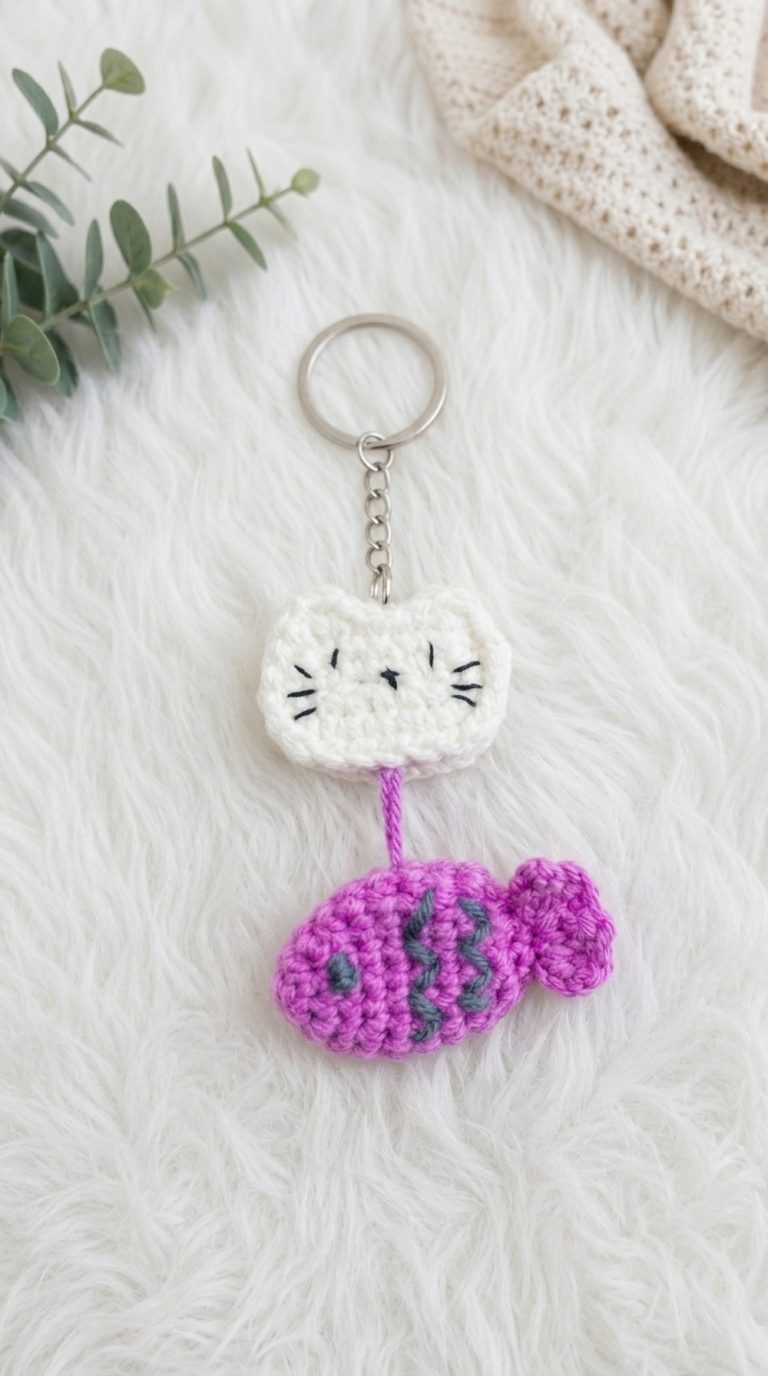 Crochet Cat And Fish Keychain Pattern 5