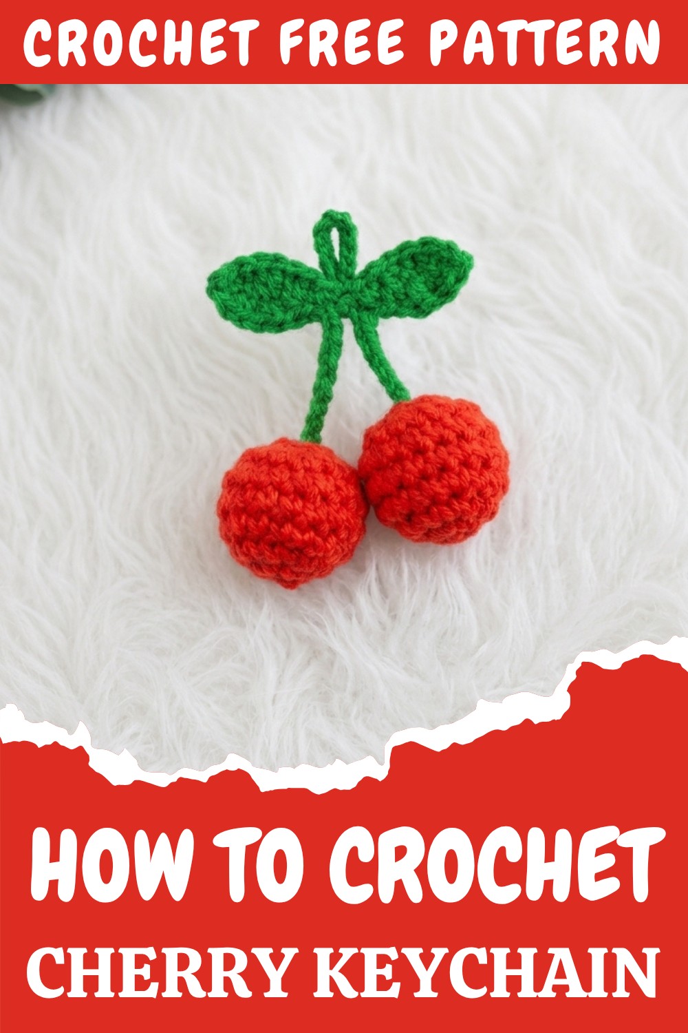 Crochet Cherry Keychain Pattern