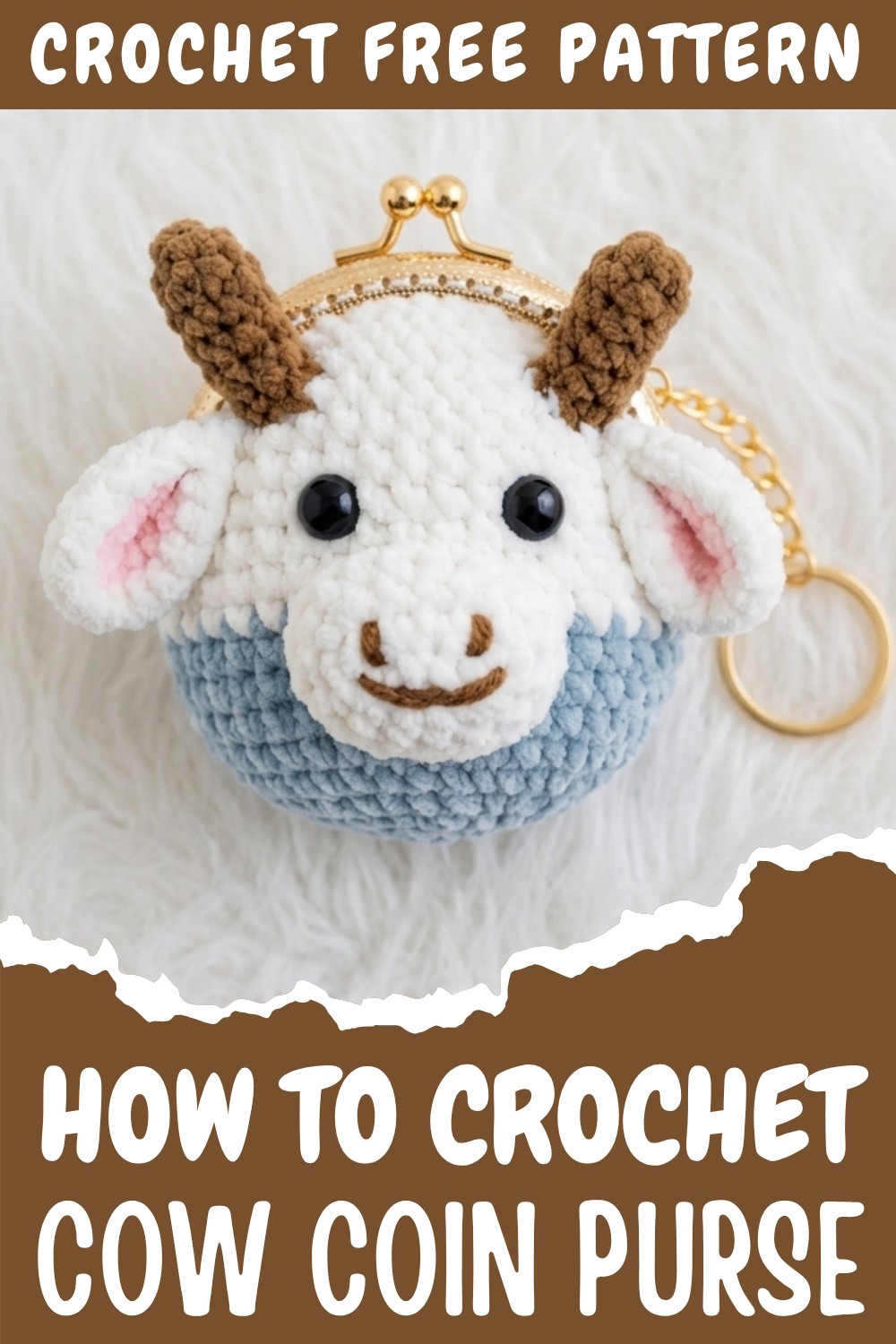 Crochet Cow Coin Purse Pattern