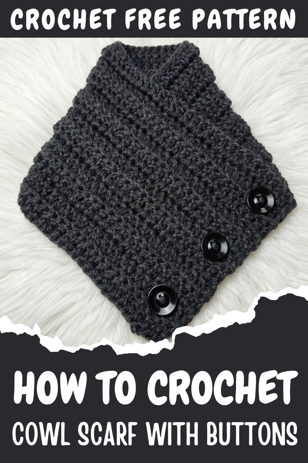 Crochet Cowl Scarf With Buttons Pattern