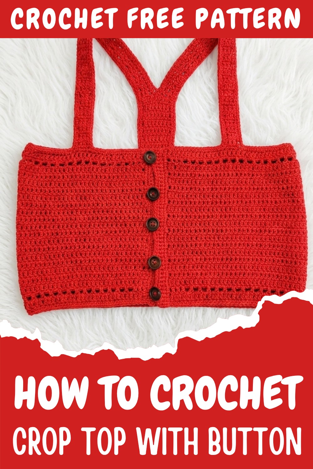 Crochet Crop Top With Button Pattern