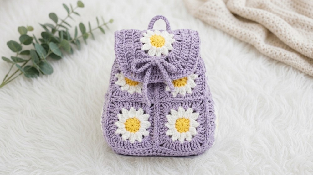Crochet Daisy Backpack Pattern 4