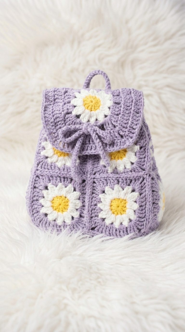 Crochet Daisy Backpack Pattern 5