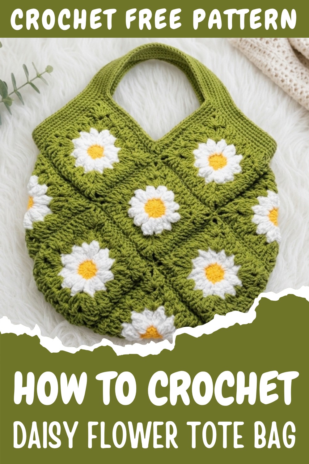 Crochet Daisy Flower Tote Bag Pattern