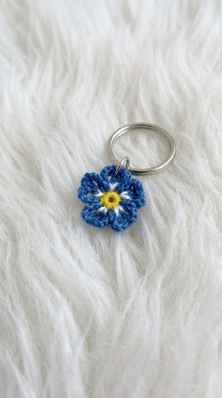 Crochet Flower Keychain Pattern 5