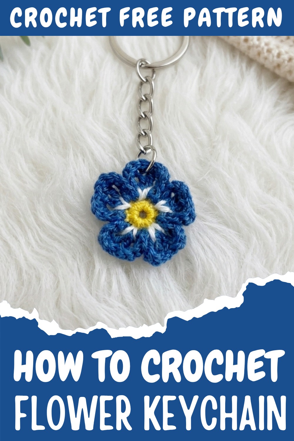 Crochet Flower Keychain Pattern