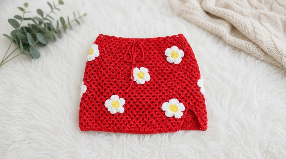 Crochet Flower Skirt Pattern 4