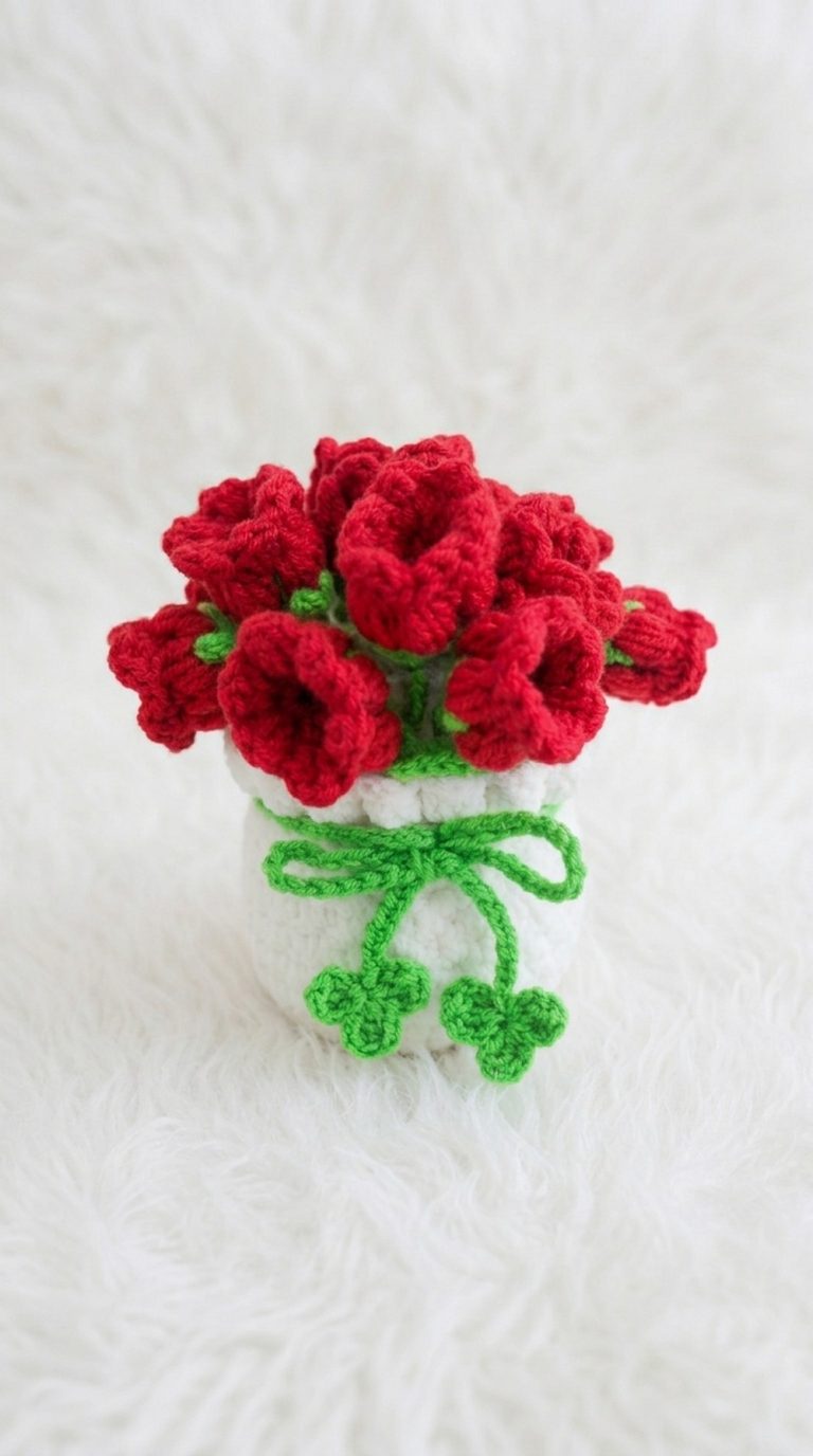 Crochet Flower pot Pattern 5