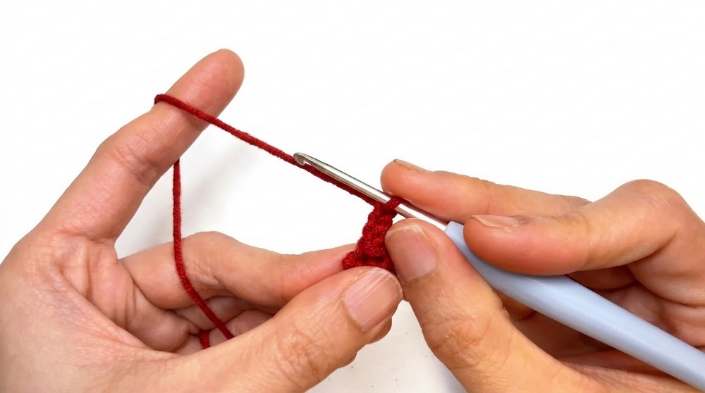 Crochet Heart Bag Charm Pattern 1
