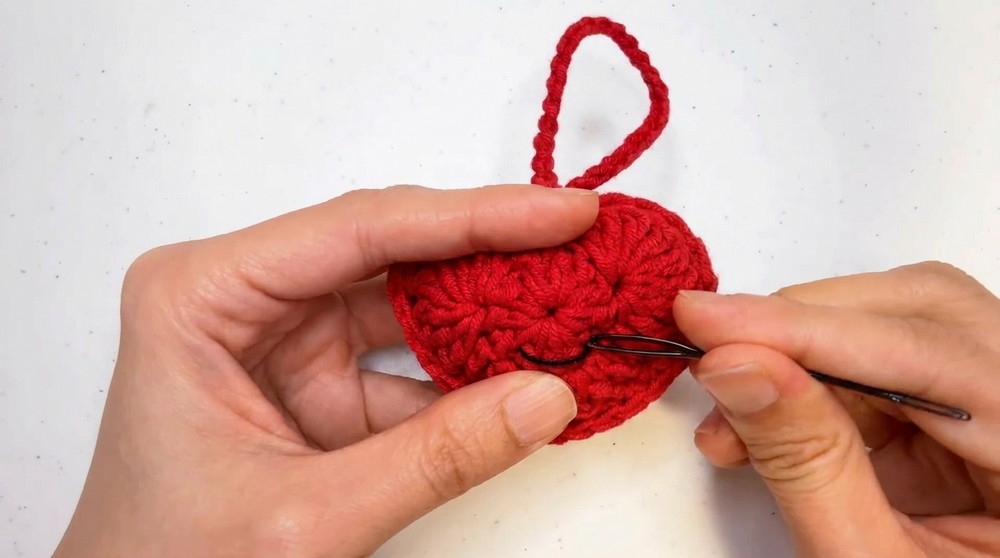 Crochet Heart Bag Charm Pattern 3