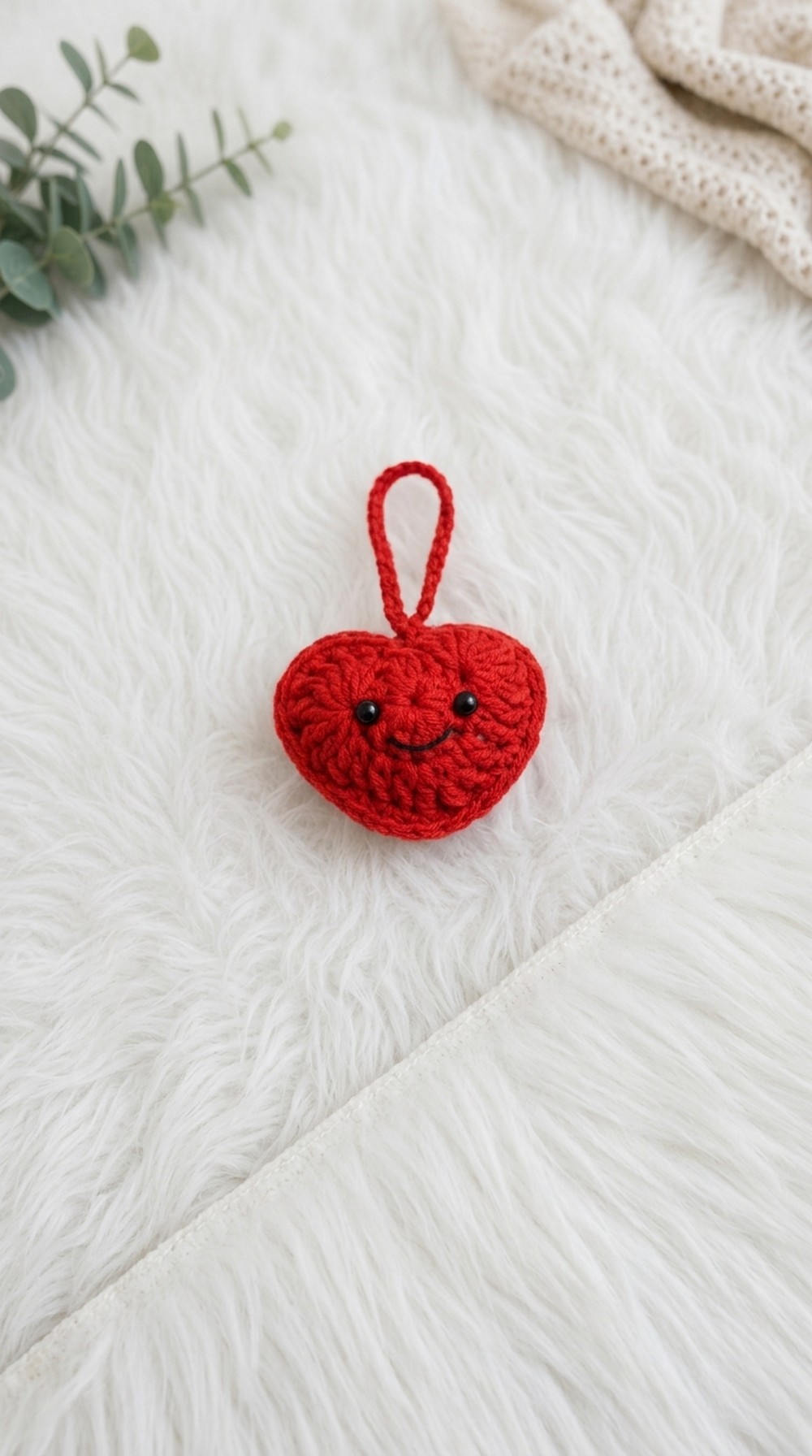 Crochet Heart Bag Charm Pattern 5
