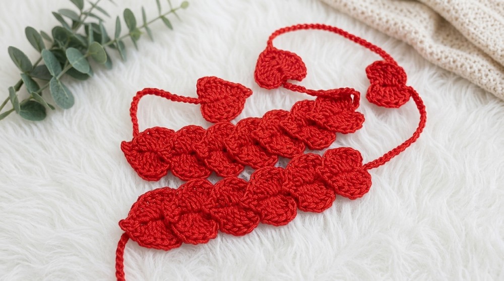 Crochet Heart Bracelet Pattern 4